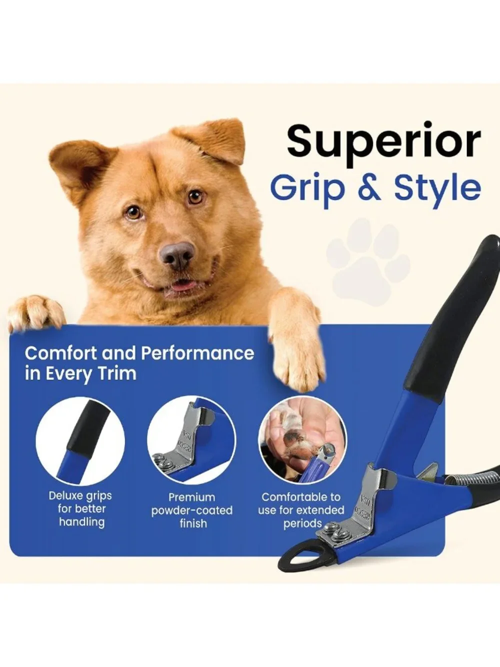Professional Dog Nail Clippers for Small to Medium Dogs - Heavy Duty Steel